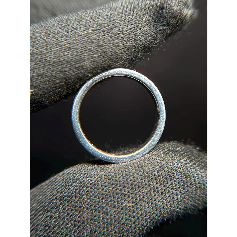 925 Sterling Silver Blue CZ Eternity Band Ring Size 5.25